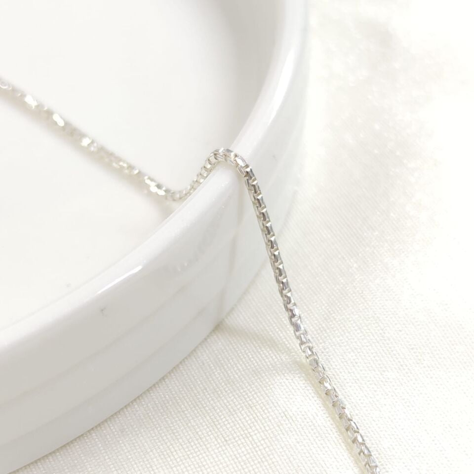 1,5 MM ITALY KÜP ZİNCİR GÜMÜŞ KOLYE BEYAZ - 45 CM