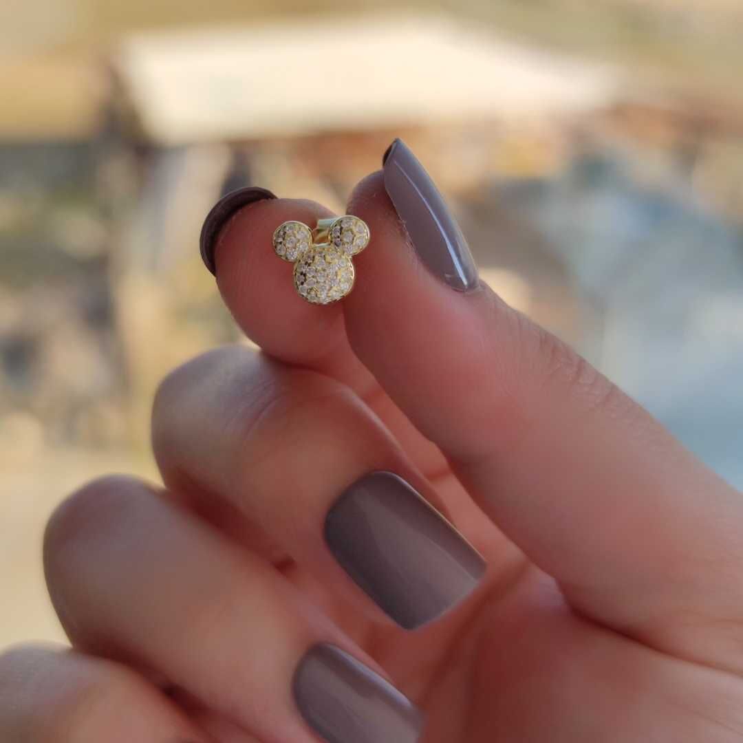 MIK TAŞLI - TEK - ITHAL GÜMÜŞ KÜPE ALTIN SARI - STD