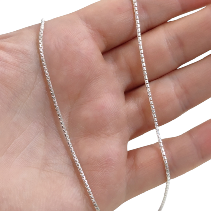 1,5 MM ITALY KÜP ZİNCİR GÜMÜŞ KOLYE BEYAZ - 55 CM