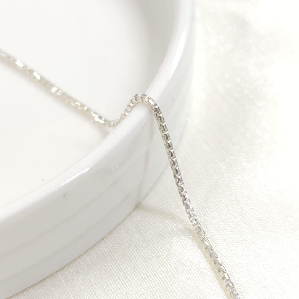 1,5 MM ITALY KÜP ZİNCİR GÜMÜŞ KOLYE BEYAZ - 55 CM