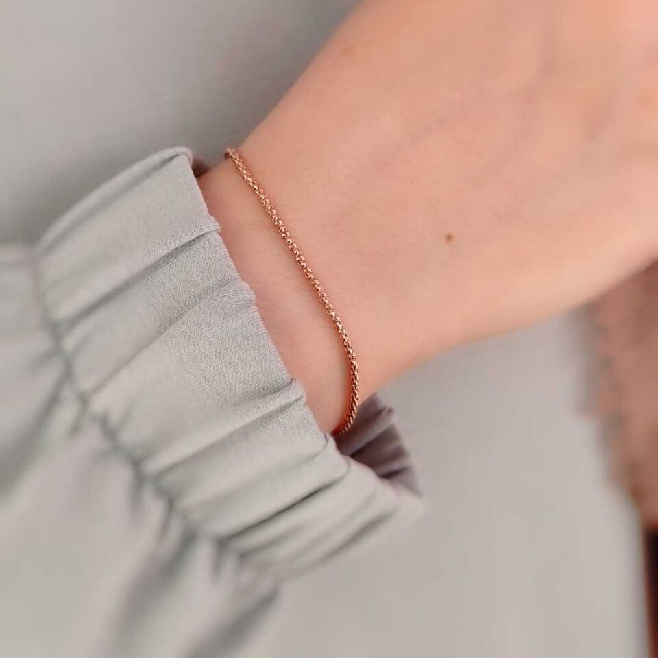 ITHAL ÇITIR ZİNCİR GÜMÜŞ BİLEKLİK ROSE BAKIR - STD