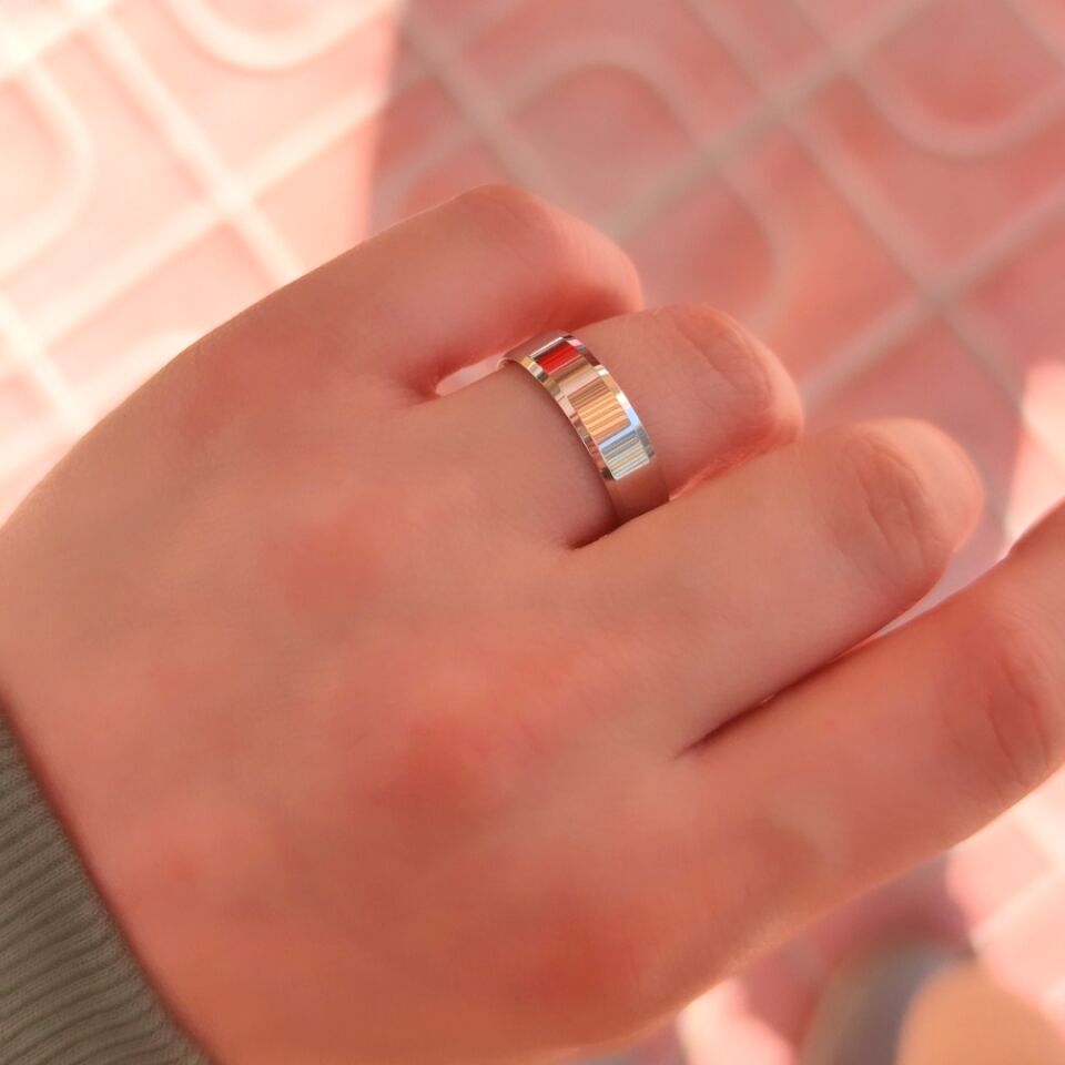 5 MM KLASİK KESİKLİ DÜZ GÜMÜŞ  ALYANS RODYUM BEYAZ - 20