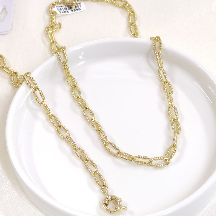 XUPING 5 MM DETAYLI ATAÇ 45 CM - 19 CM KOLYE BİLEKLİK SET GOLD
