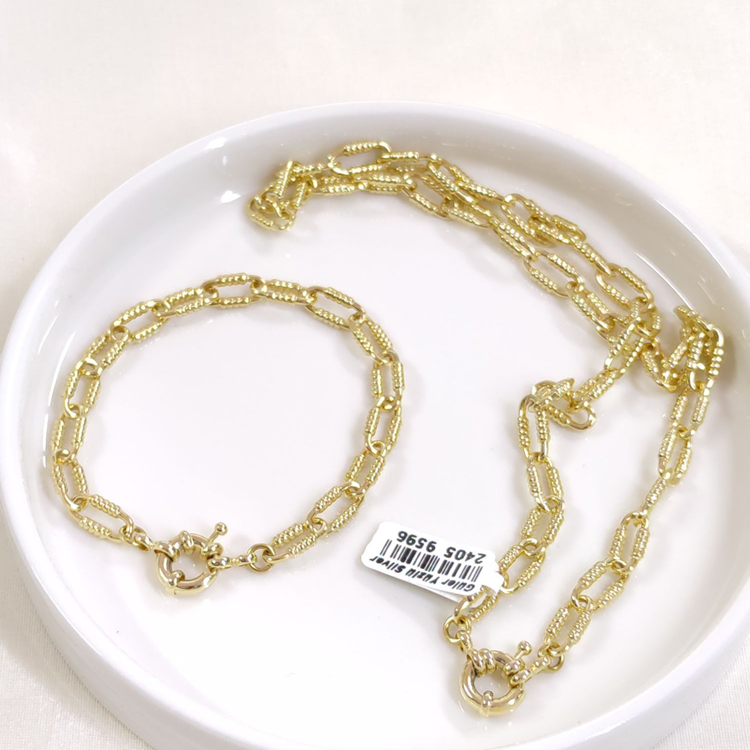 XUPING 5 MM DETAYLI ATAÇ 45 CM - 19 CM KOLYE BİLEKLİK SET GOLD