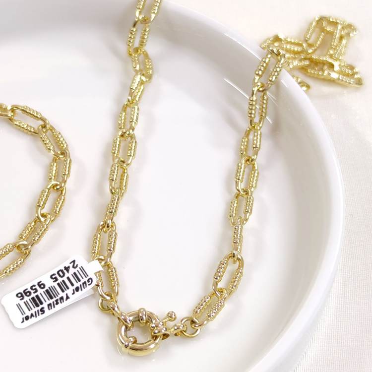 XUPING 5 MM DETAYLI ATAÇ 45 CM - 19 CM KOLYE BİLEKLİK SET GOLD