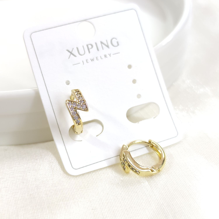 XUPING 1 CM ŞİMŞEK HALKA KÜPE GOLD