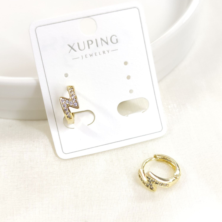 XUPING 1 CM ŞİMŞEK HALKA KÜPE GOLD