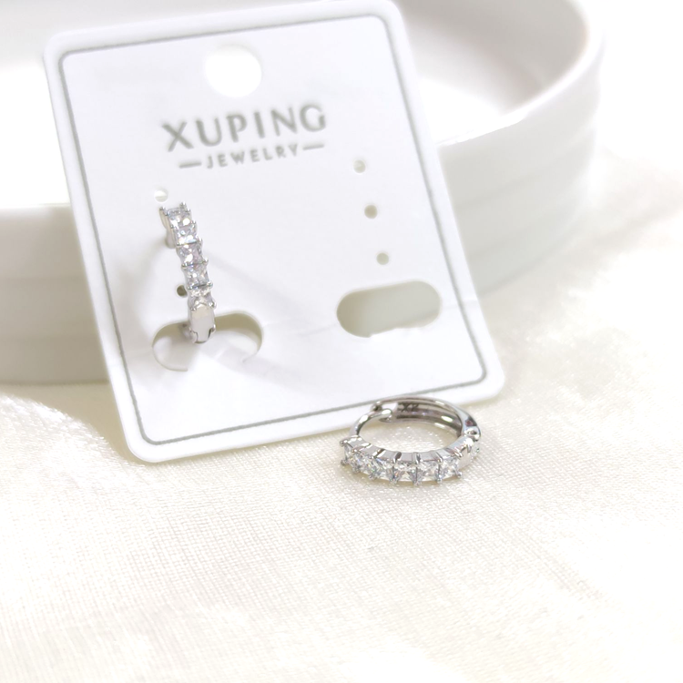 XUPING 1 CM SU YOLU HALKA KÜPE BEYAZ