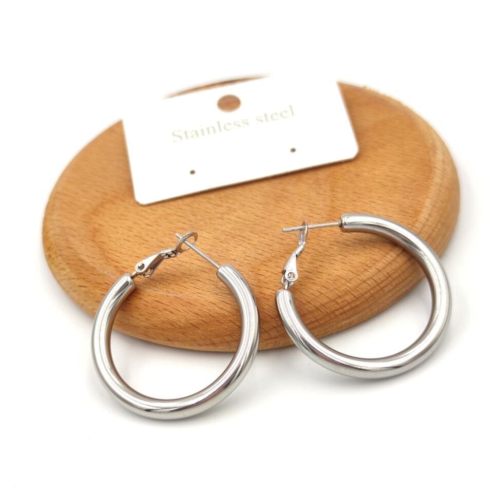 28 MM BOMBELİ ÇELİK HALKA KÜPE