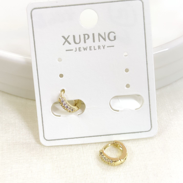 XUPING 6 MM TAŞLI MİNİ HALKA KÜPE GOLD