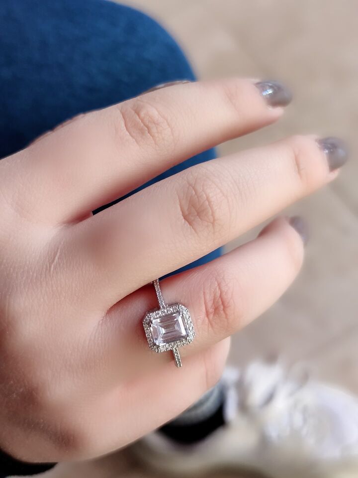 BAGET TAŞLI GÜMÜŞ YÜZÜK RODYUM BEYAZ - 11