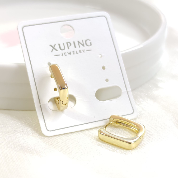 XUPING 12X9 MM KARE OVAL HALKA KÜPE GOLD