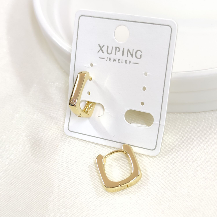 XUPING 12X9 MM KARE OVAL HALKA KÜPE GOLD