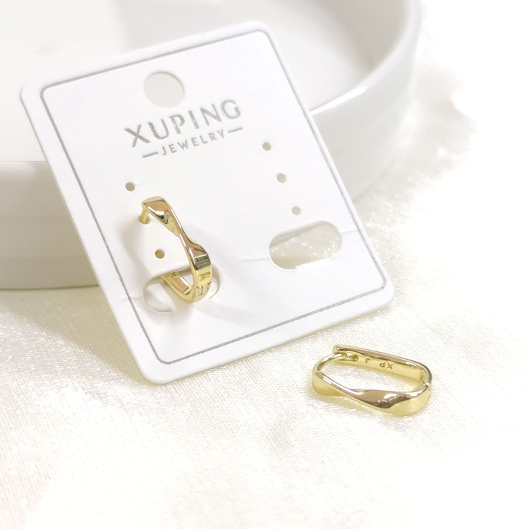 XUPING 14X8 MM KIVRIMLI OVAL HALKA KÜPE GOLD