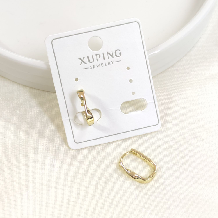 XUPING 14X8 MM KIVRIMLI OVAL HALKA KÜPE GOLD