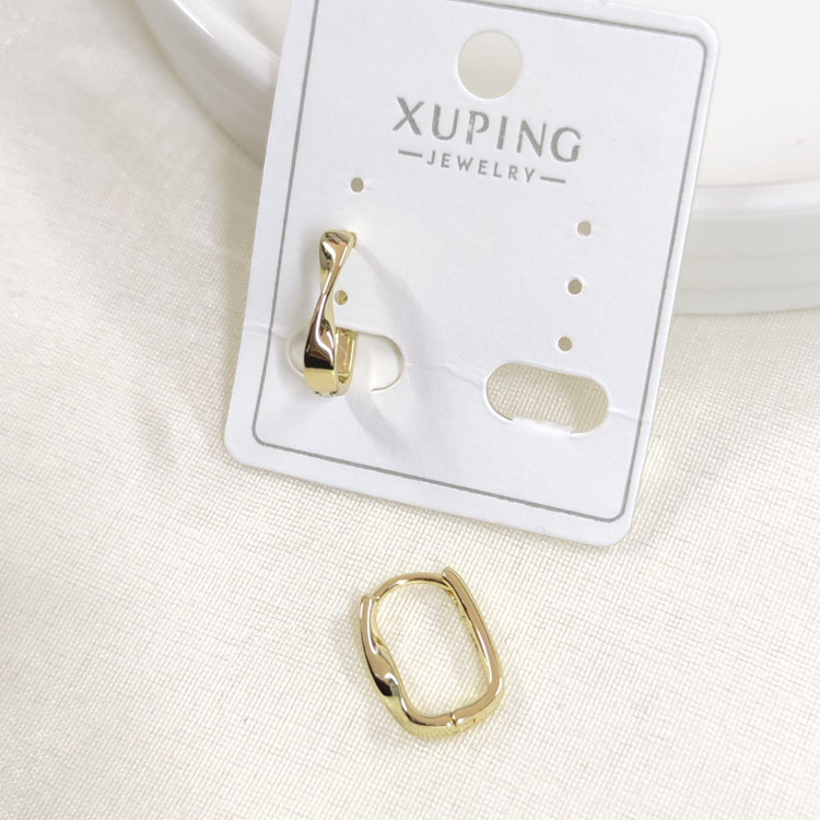 XUPING 14X8 MM KIVRIMLI OVAL HALKA KÜPE GOLD