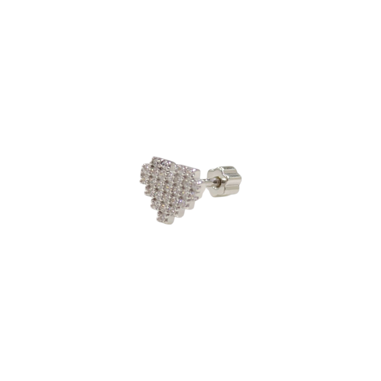 PİKSEL KALP GÜMÜŞ TRAGUS PIERCING