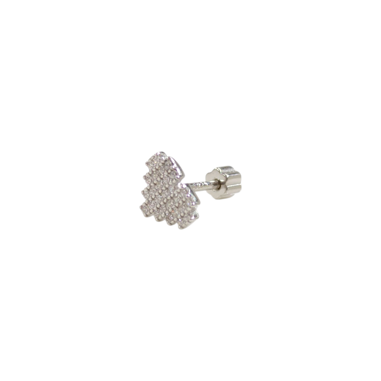 PİKSEL KALP GÜMÜŞ TRAGUS PIERCING