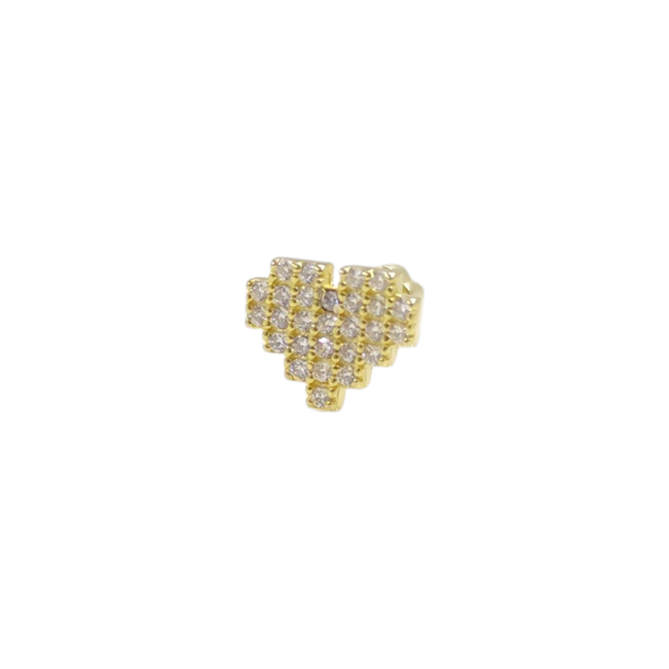 PİKSEL KALP GÜMÜŞ TRAGUS PIERCING