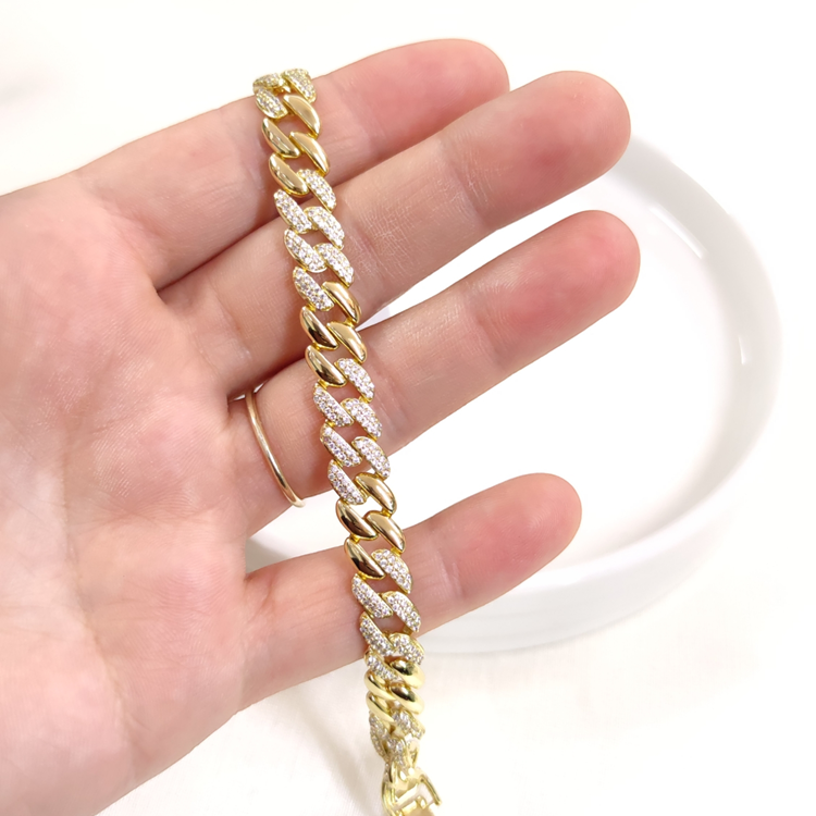 XUPING BOMBELİ YASSI TAŞLI GURMET BİLEKLİK GOLD 17CM+2