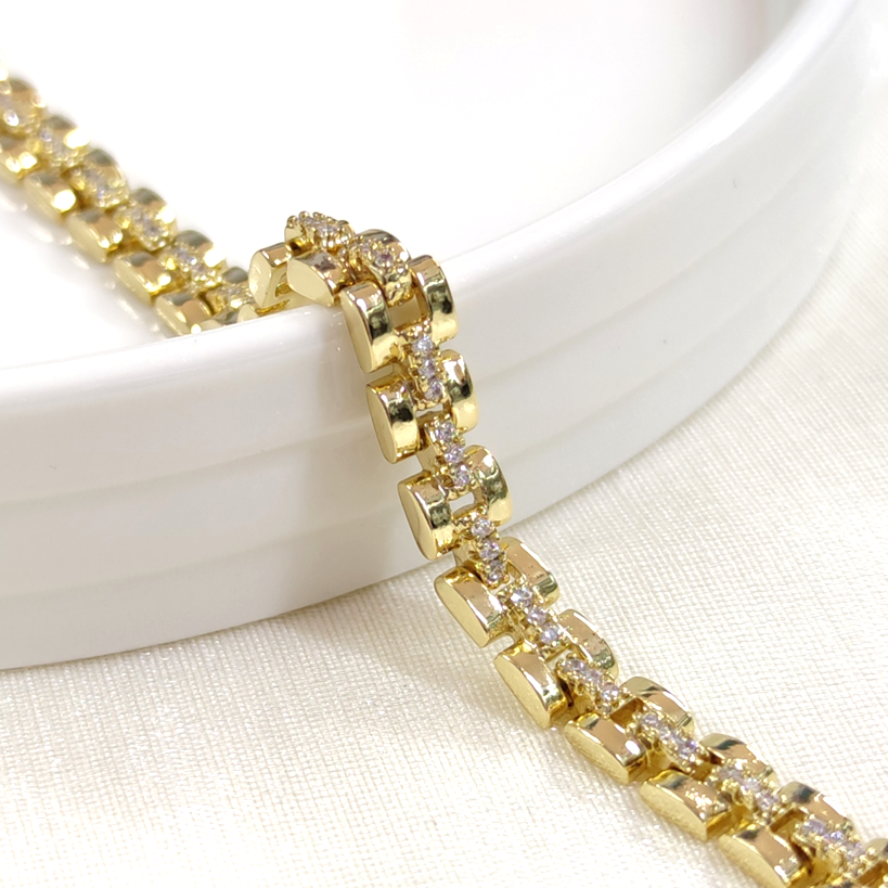 XUPING TAŞLI KORDON GOLD BİLEKLİK 17+2 CM