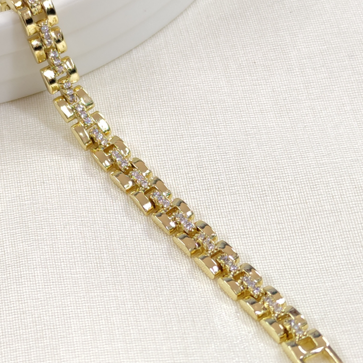 XUPING TAŞLI KORDON GOLD BİLEKLİK 17+2 CM