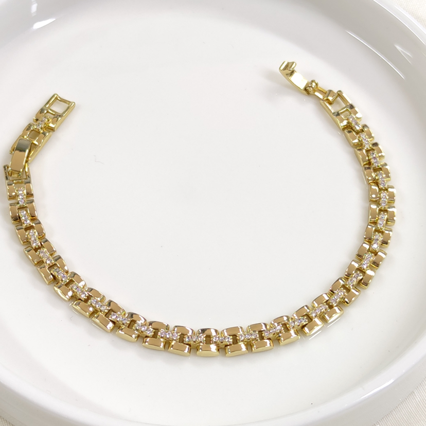 XUPING TAŞLI KORDON GOLD BİLEKLİK 17+2 CM