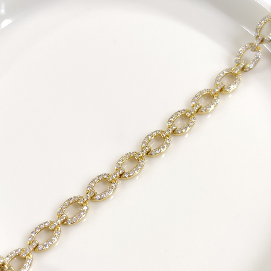 XUPING OVAL TAŞLI HALKALI GOLD BİLEKLİK 17+2 CM