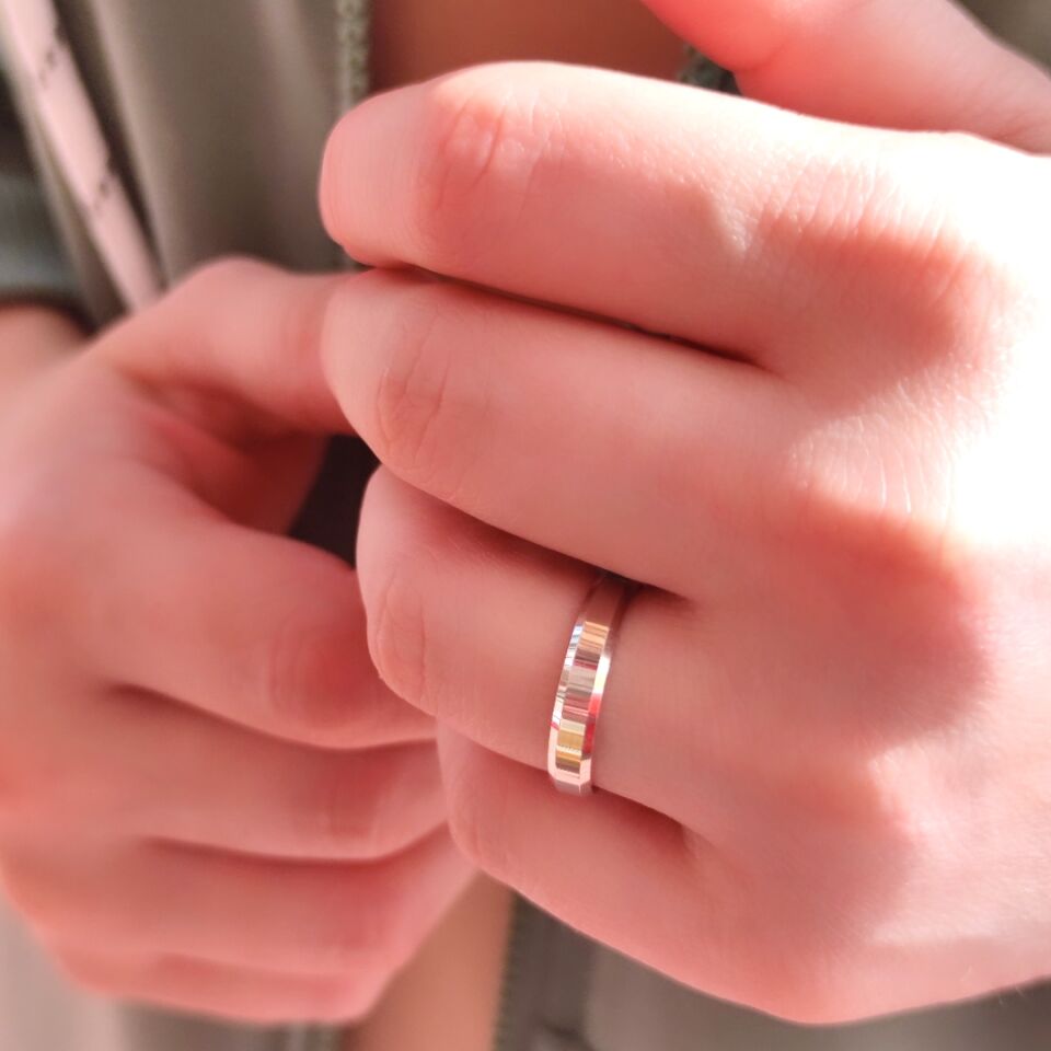 3 MM KLASİK KESİKLİ DÜZ GÜMÜŞ ALYANS RODYUM BEYAZ - 18