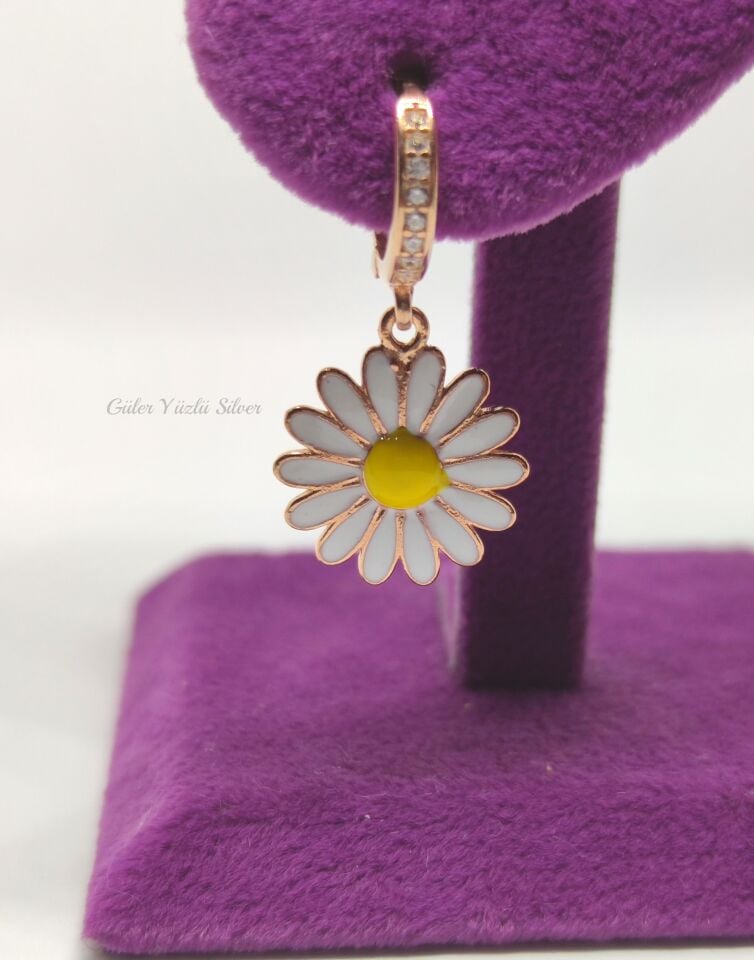 PAPATYA HALKA GÜMÜŞ KÜPE ROSE BAKIR - STD