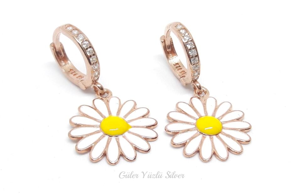 PAPATYA HALKA GÜMÜŞ KÜPE ROSE BAKIR - STD