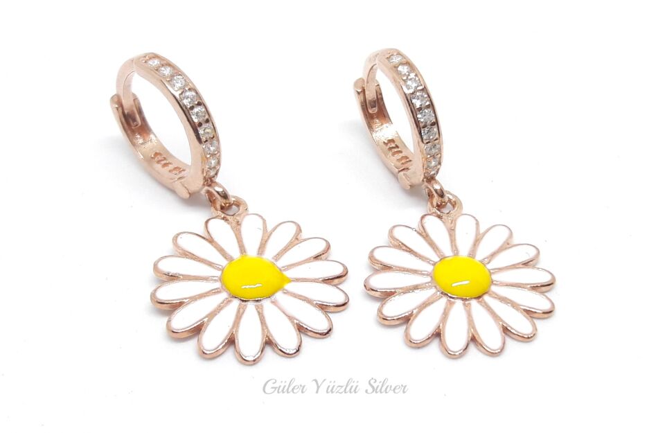 PAPATYA HALKA GÜMÜŞ KÜPE ROSE BAKIR - STD