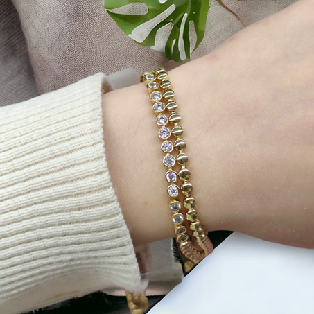 XUPING 3 MM İKİLİ SU YOLU BİLEKLİK GOLD 17+2 CM
