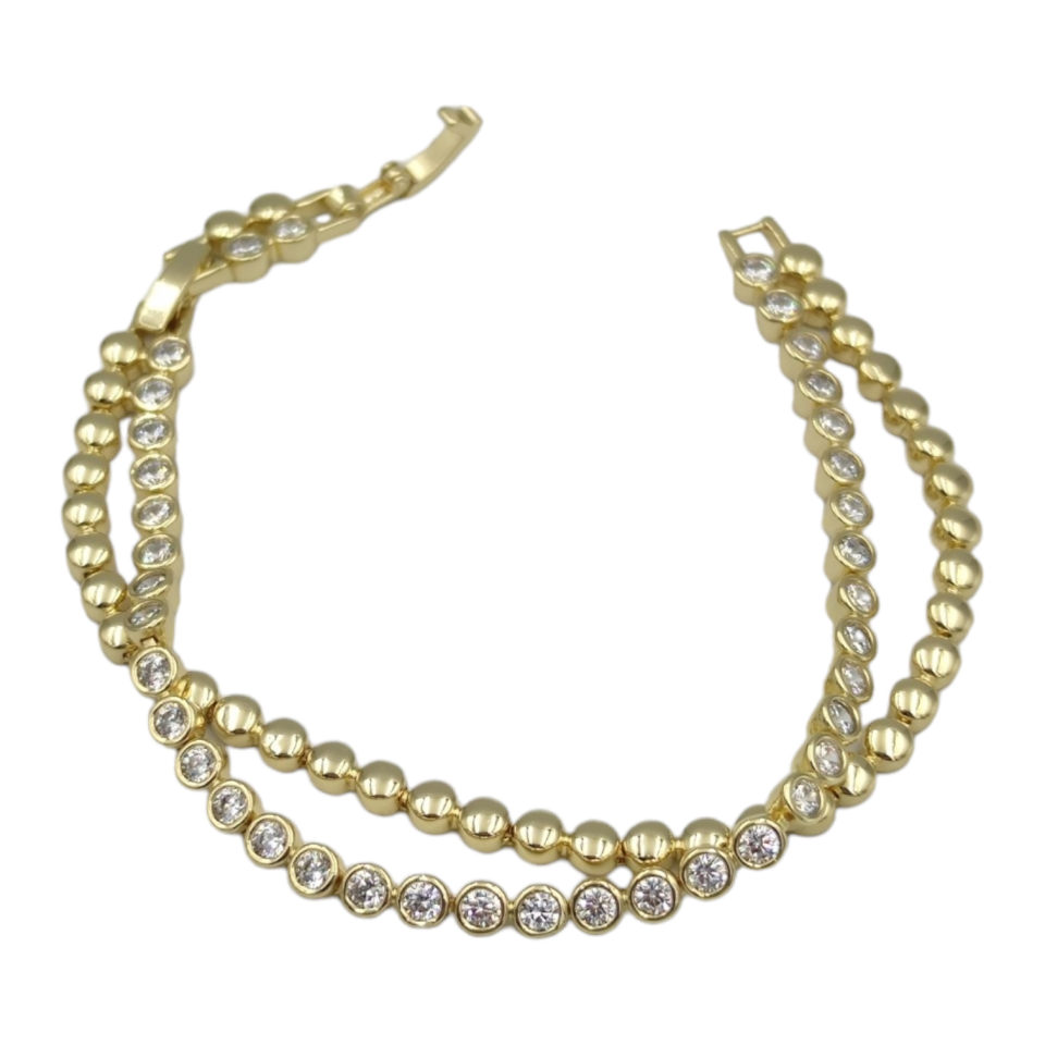 XUPING 3 MM İKİLİ SU YOLU BİLEKLİK GOLD 17+2 CM