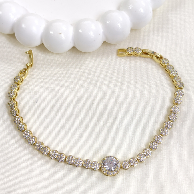 XUPING YUVARLAK TAŞLI SU YOLU BİLEKLİK GOLD 17+2 CM
