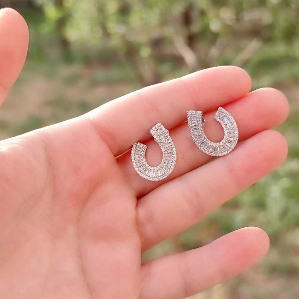 PIRLANTA MONTÜR ABİYE GÜMÜŞ KÜPE RODYUM BEYAZ - STD