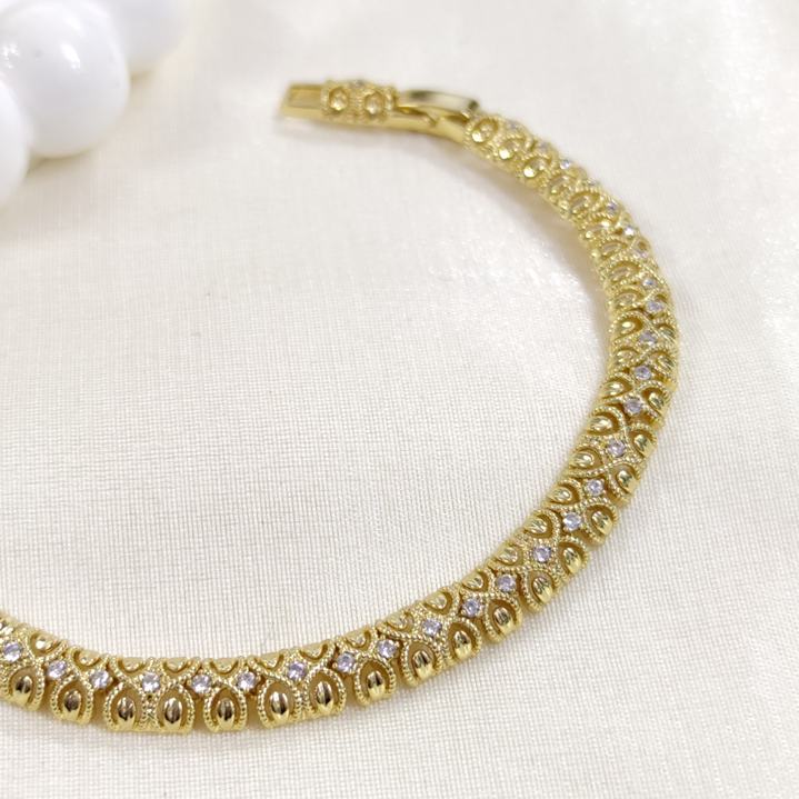 XUPING TAŞ DETAYLI BİLEKLİK GOLD 17+2 CM