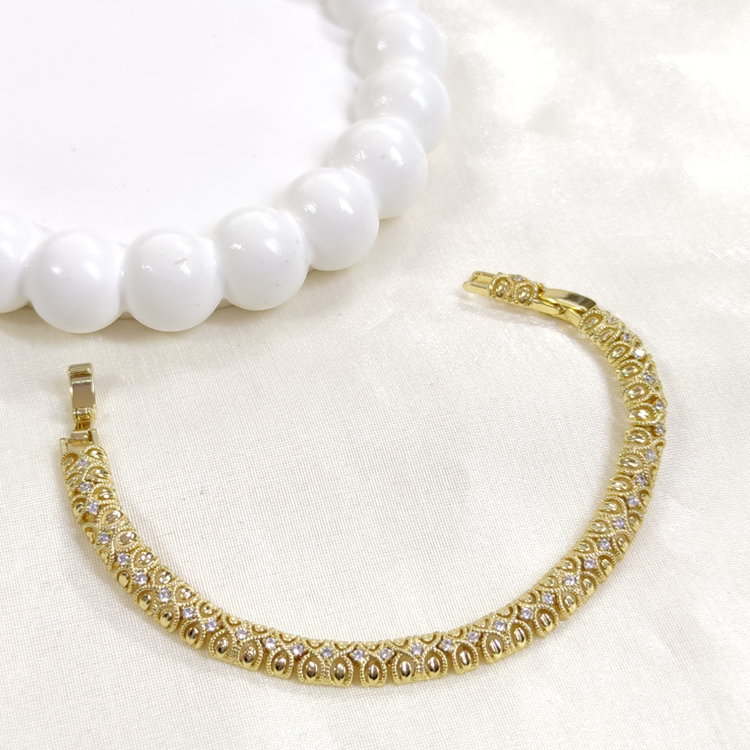 XUPING TAŞ DETAYLI BİLEKLİK GOLD 17+2 CM