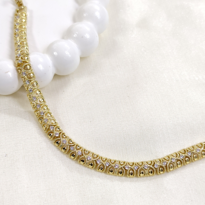 XUPING TAŞ DETAYLI BİLEKLİK GOLD 17+2 CM
