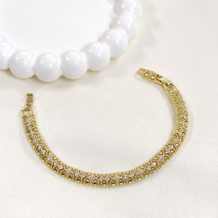 XUPING TAŞ DETAYLI BİLEKLİK GOLD 17+2 CM
