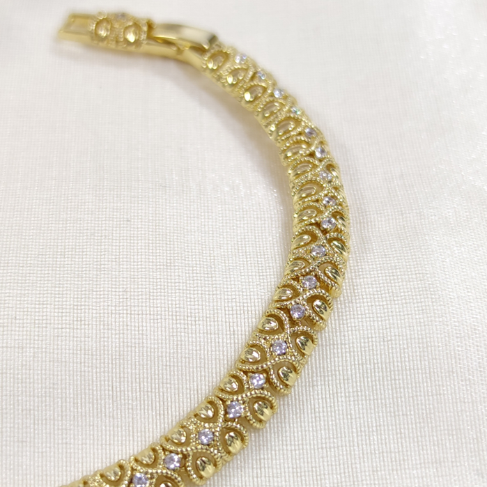 XUPING TAŞ DETAYLI BİLEKLİK GOLD 17+2 CM