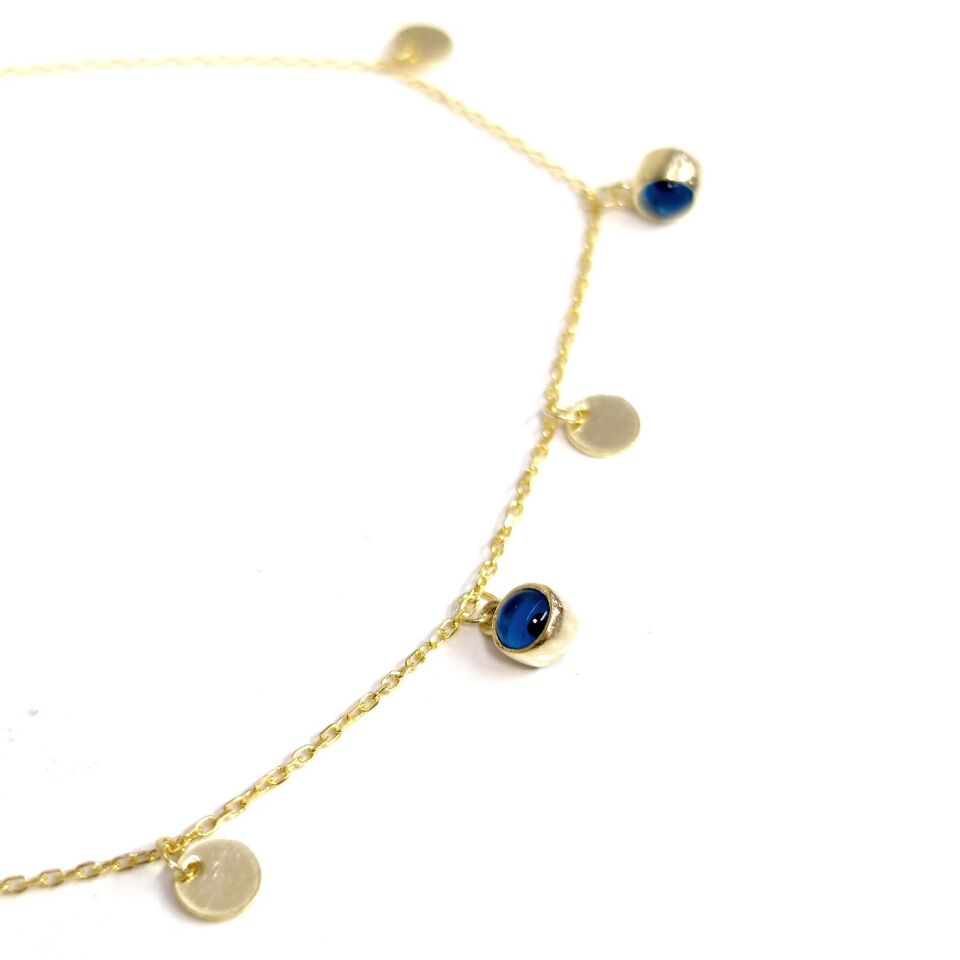 CAM GÖZ PUL SALLANTILI GÜMÜŞ HALHAL ALTIN SARI - STD