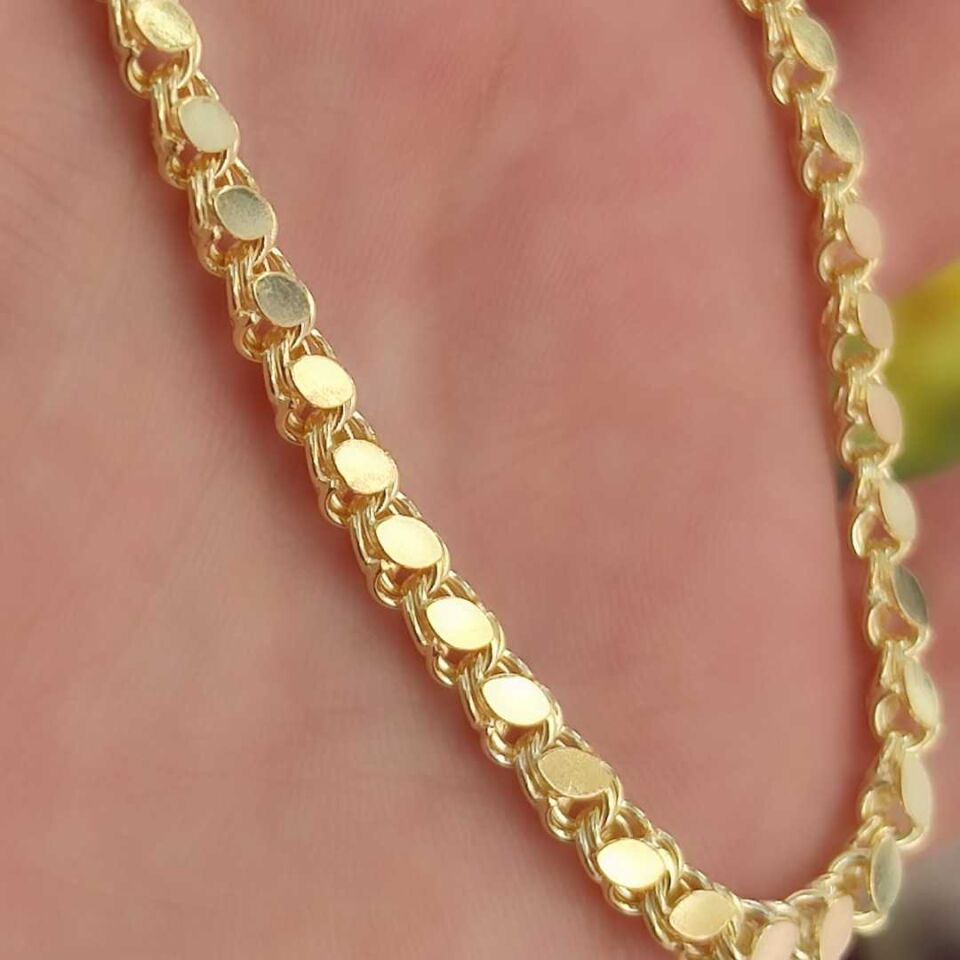 55 CM ARPA GÜMÜŞ ZİNCİR ALTIN SARI - STD