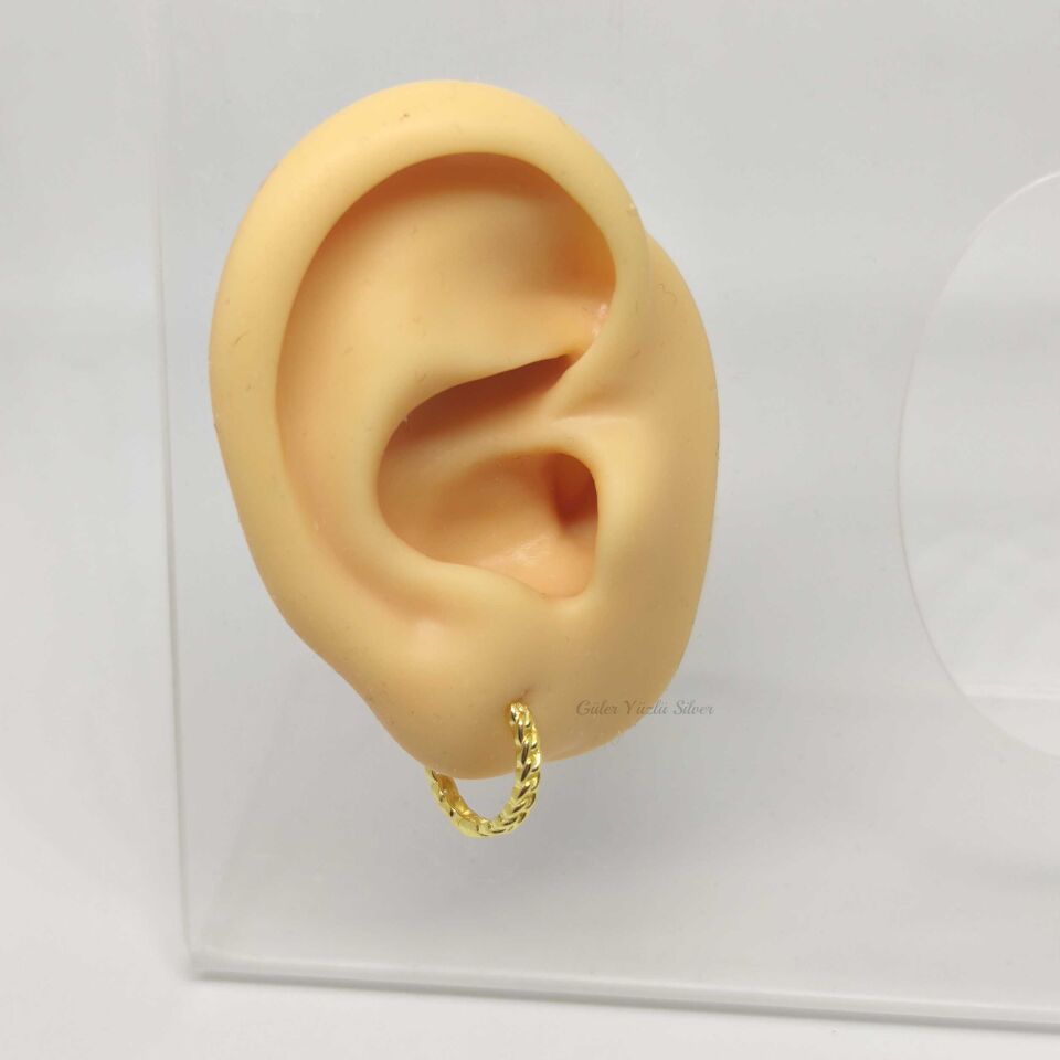 12 MM ZİNCİR DESEN HALKA GÜMÜŞ KÜPE