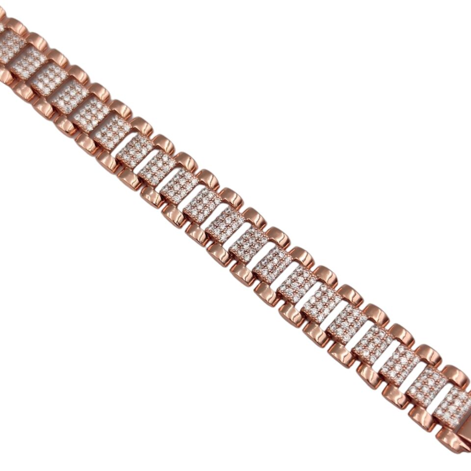 XUPING KALIN TAŞ DETAYLI KORDON BİLEKLİK ROSE