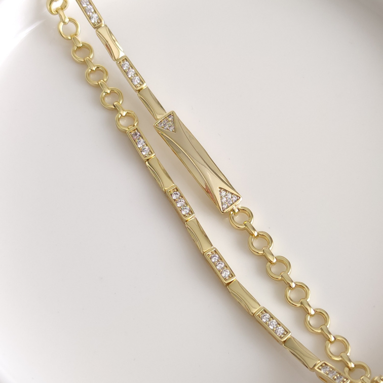 XUPING İKİLİ PLAKA GOLD BİLEKLİK 17+2 CM