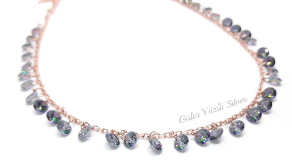 MİSTİK TOPAZ SALLANTILI GÜMÜŞ HALHAL