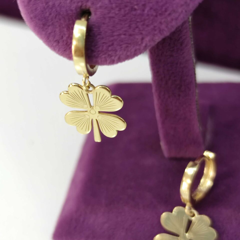 YONCA GÜMÜŞ KÜPE ALTIN SARI - STD