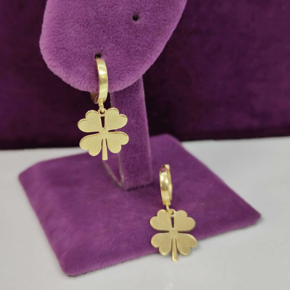 YONCA GÜMÜŞ KÜPE ALTIN SARI - STD