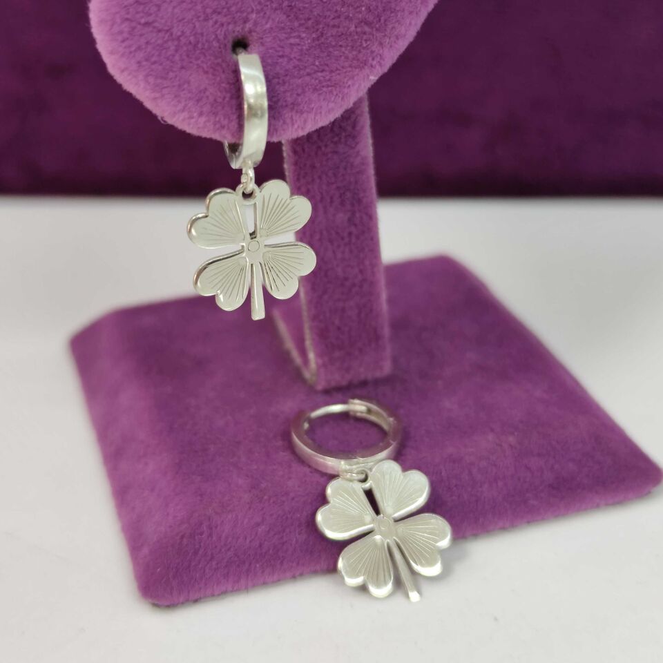 YONCA GÜMÜŞ KÜPE RODYUM BEYAZ - STD